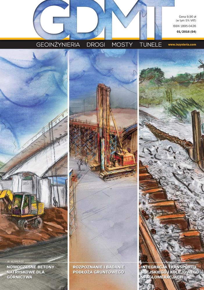 Czasopismo GDMT geoinżynieria drogi mosty tunele 1/2016 [54]