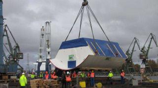 Rozładunek najcięższych części maszyny TBM / Fot. z archiwum GIK sp. z o.o.
