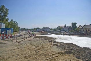 Budowa kolejnego odcinka szybkiego tramwaju przy ul Szklarskiej. Stan na 11 sierpnia 2010