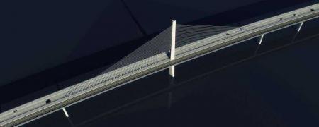 Projekt mostu drogowo-kolejowego w Danii. Źródło: DISSING+WEITLING