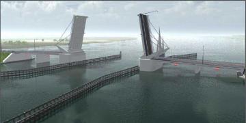 Wizualizacja mostu zwodzonego na Wyspę Sobieszewską z archiwum Dyrekcji Rozbudowy Miasta Gdańska