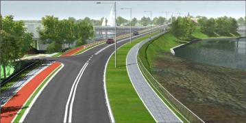 Wizualizacja mostu zwodzonego na Wyspę Sobieszewską z archiwum Dyrekcji Rozbudowy Miasta Gdańska