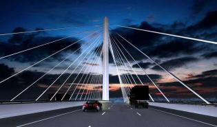 Wizualizacja nowego mostu Gerald Desmond. Fot. z archiwum Port of Long Beach