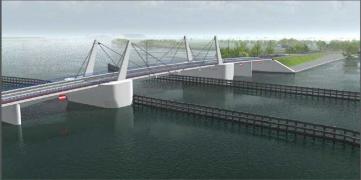 Wizualizacja mostu zwodzonego na Wyspę Sobieszewską z archiwum Dyrekcji Rozbudowy Miasta Gdańska