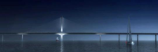 Projekt mostu drogowo-kolejowego w Danii. Źródło: DISSING+WEITLING