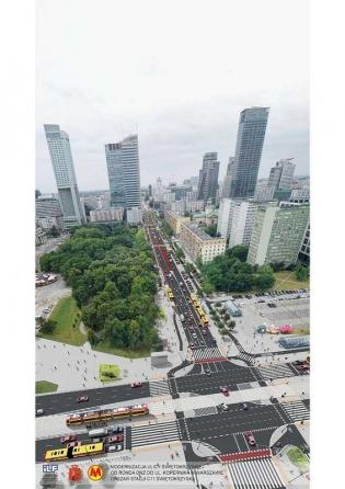 Ul. Świętokrzyska w Warszawie. Źródło wizualizacji: UM w Warszawie