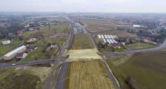 Budowa S7 od węzła Rybitwy (Christo Botewa) do węzła  Igołomska z przeprawą mostową przez Wisłę W Krakowie. Fot. GDDKiA