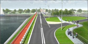 Wizualizacja mostu zwodzonego na Wyspę Sobieszewską z archiwum Dyrekcji Rozbudowy Miasta Gdańska