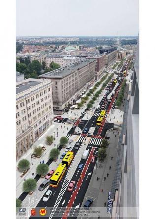 Ul. Świętokrzyska w Warszawie. Źródło wizualizacji: UM w Warszawie