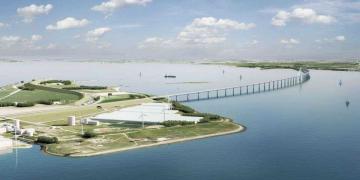 Projekt mostu drogowo-kolejowego w Danii. Źródło: DISSING+WEITLING