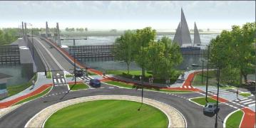 Wizualizacja mostu zwodzonego na Wyspę Sobieszewską z archiwum Dyrekcji Rozbudowy Miasta Gdańska