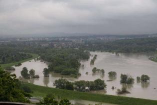 widok na Wisłę z zamku w Przegorzałach