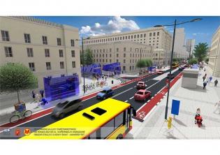 Ul. Świętokrzyska w Warszawie. Źródło wizualizacji: UM w Warszawie