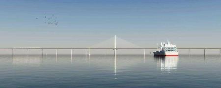 Projekt mostu drogowo-kolejowego w Danii. Źródło: DISSING+WEITLING