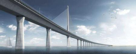 Projekt mostu drogowo-kolejowego w Danii. Źródło: DISSING+WEITLING