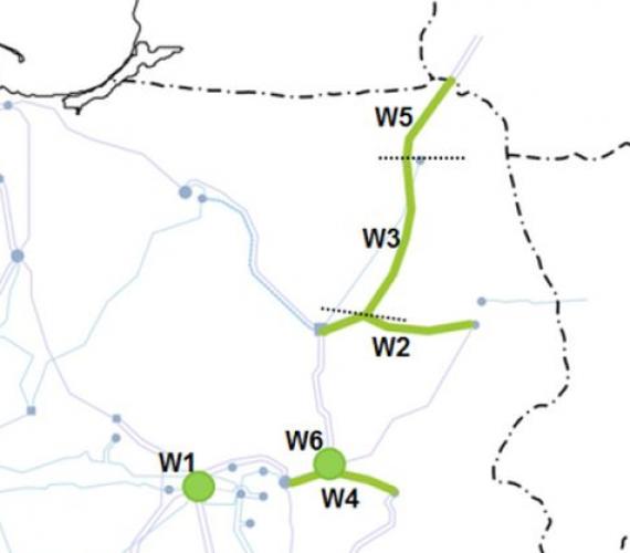 Orientacyjna lokalizacja poszczególnych inwestycji w projekcie Połączenie elektroenergetyczne Polska-Litwa. Z archiwum MIiR