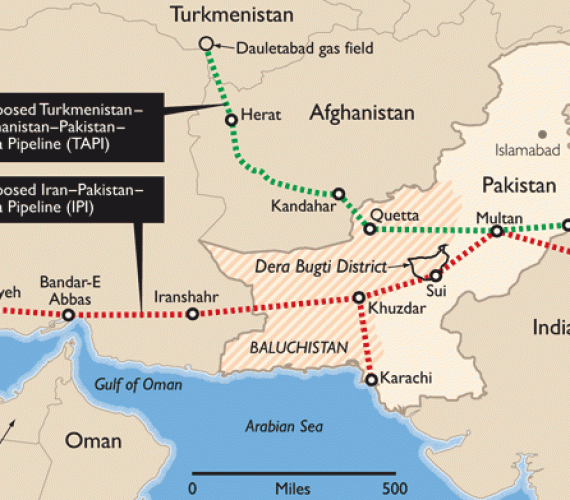 Przebieg planowanych gazociągów w regionie 