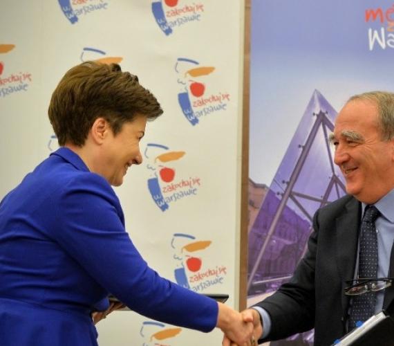 Hanna Gronkiewicz-Waltz - prezydent Warszawy, Francesco Paolo Scaglione, dyrektor Astaldi S.p.A. Fot. UM Warszawa