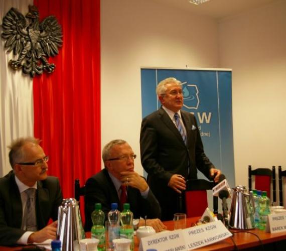 Konferencja prasowa w Regionalnym Zarządzie Gospodarki Wodnej we Wrocławiu. Fot. www.fos.wroc.p