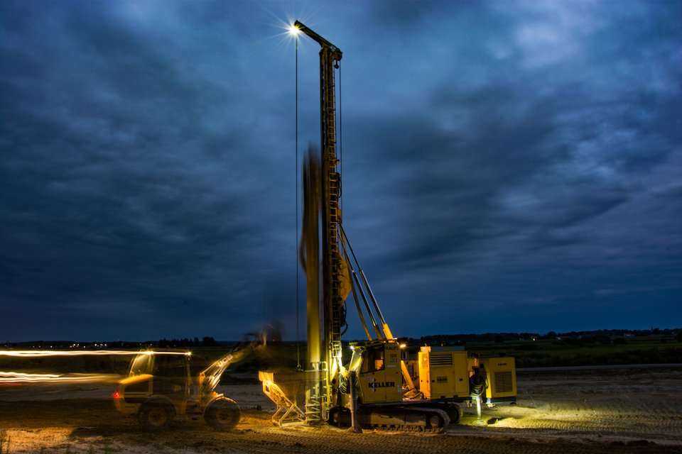 Keller Polska wykonuje kolumny żwirowe na budowie zbiornika Racibórz Dolny