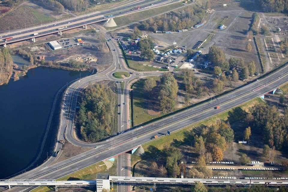Węzeł Drogowej Trasy Średnicowej z ul. Kujawską (fot. Antoni Witwicki / archiwum Urzędu Miejskiego w Gliwicach)