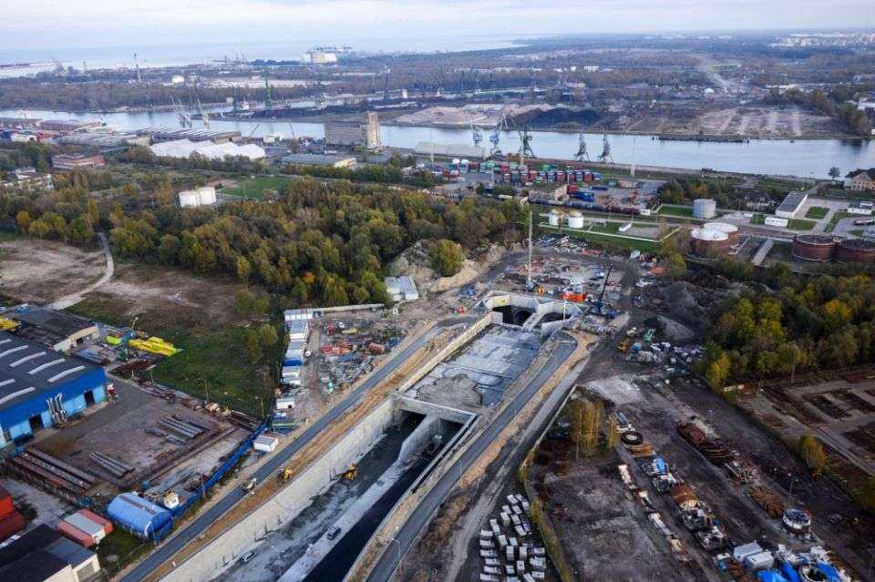 Plac budowy tunelu pod Martwą Wisłą w Gdańsku. Fot. GIK sp. z o.o.