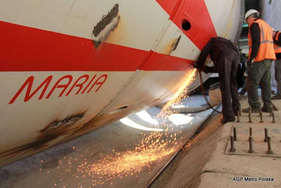 Umieszczenie TBM Maria w szybie - 11.04.2012 r. / fot. z archiwum AGP Metro Polska