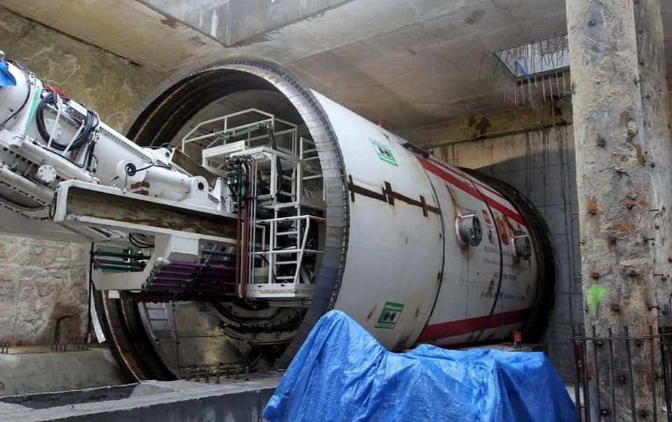 TBM Maria na dnie szybu startowego - 18.04.2012 r./ fot. z archiwum AGP Metro Polska