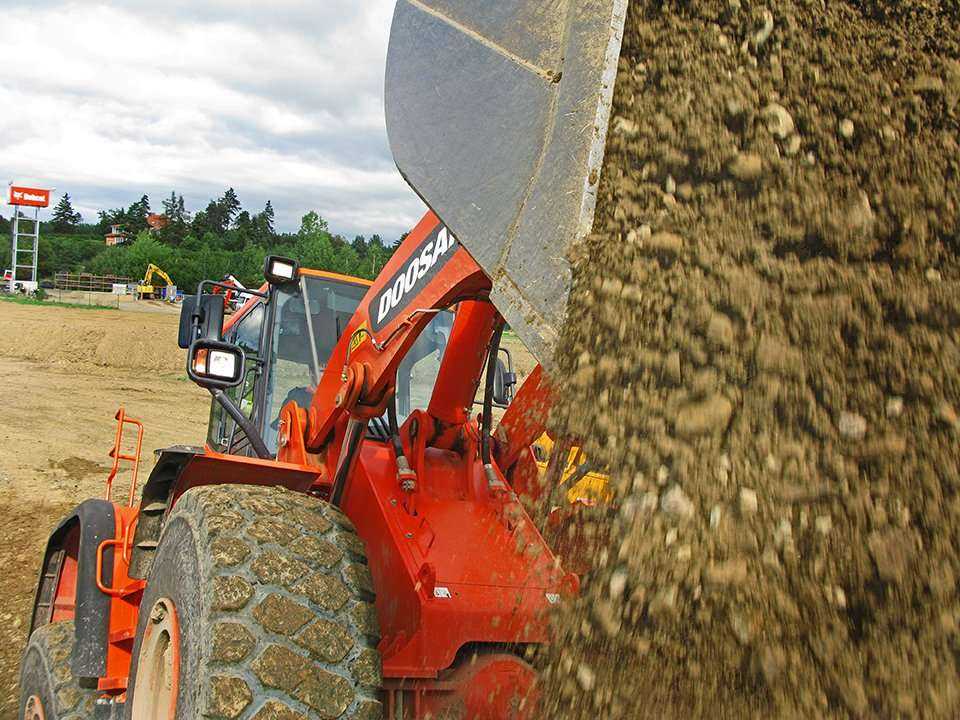 Łyżka testowanej ładowarki Doosan DL420 miała pojemność...