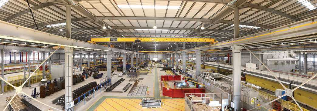 Fabryka, w której powstają prefabrykaty do budowy stacji Custom House. Fot. Crossrail