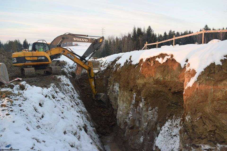 Wykop pod kanalizację deszczową KD14 (portal północny). Źródło: GDDKiA