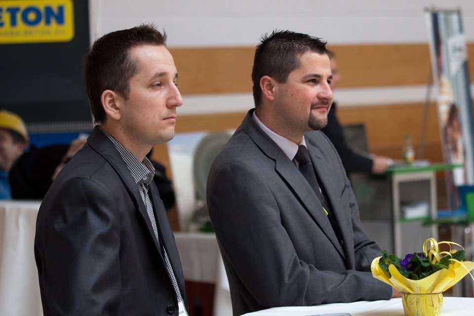 Tomasz Poloczek, Dyrektor Marcin Cwielong - HABA-Beton Johann Bartlechner sp. z o.o. podczas obrad seminaryjnych. Fot. www.inzynieria.com